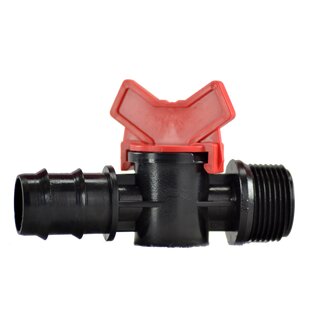 Shut-off valve 20mm PE x3/4 AG