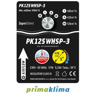 Prima Klima Whisperblower 3 Speed max.530m/h 125mm