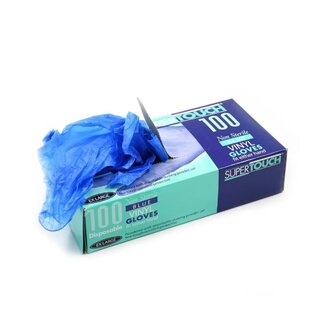 Vinyl Handschuhe Blau Medium (100er Box)